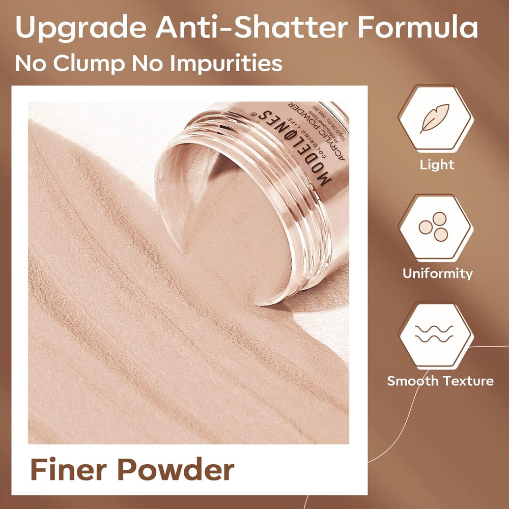 Modelones bubble-free self-leveling powder texture ensures even coverage.
