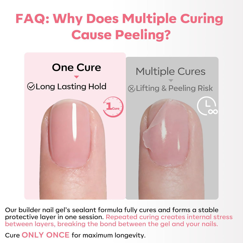 Modelones Builder Nail Gel self-levels for smooth, clump-free application.