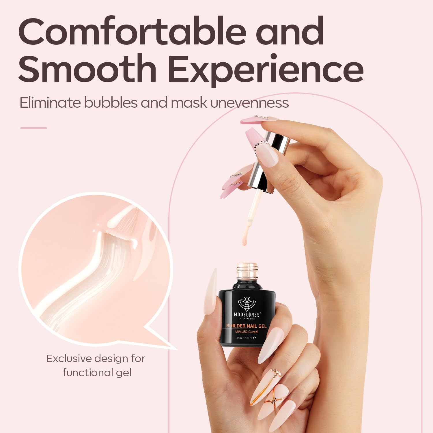 Provides a feather-light, natural-looking finish on nails