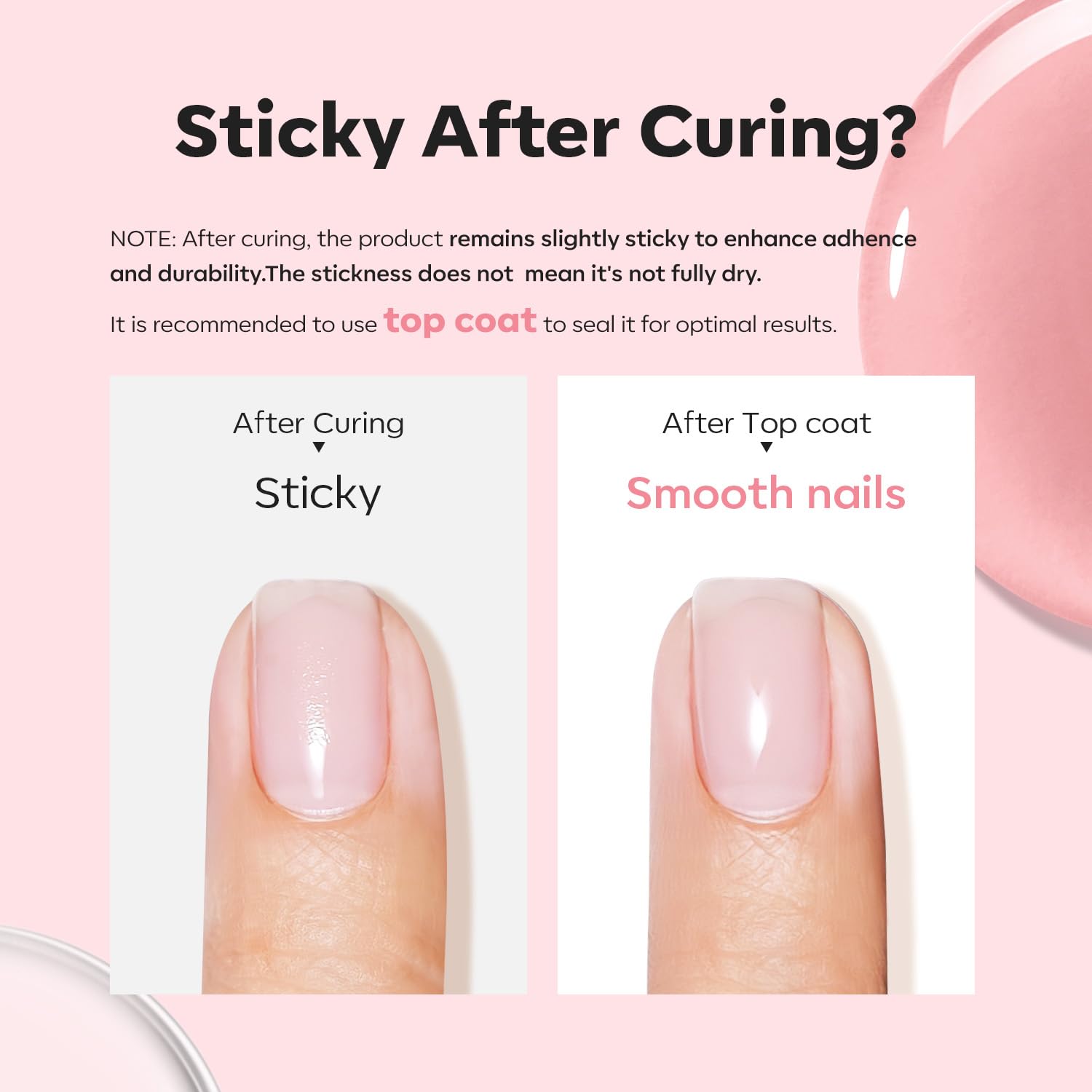 Modelones gel finish after cure with a glossy, feather-light look.