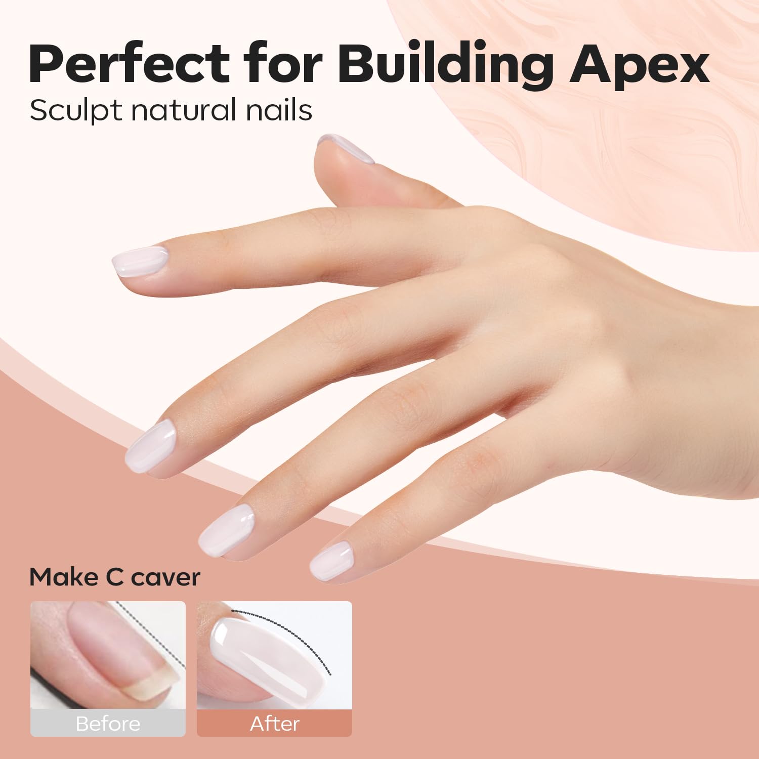 Modelones Builder Nail Gel supports length extension for natural-looking nails.