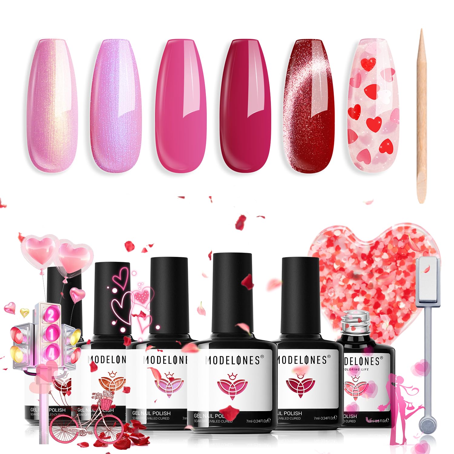modelones Cat Eye gel polish 2625 with magnet for dramatic nail art effects