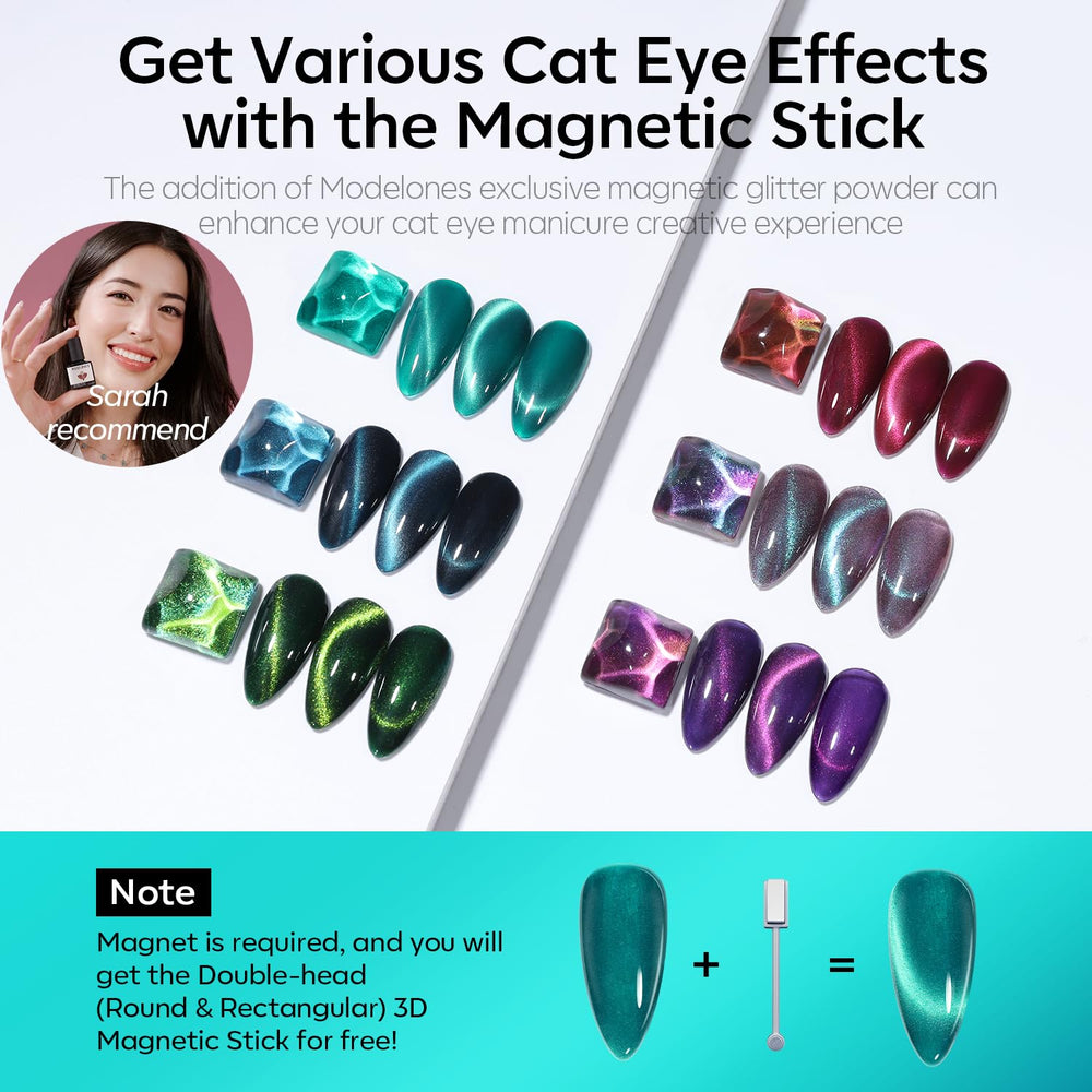 Modelones six-color swatches display vibrant galaxy glitter shades