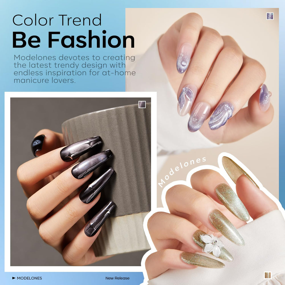 Modelones cat eye gel polish purple for depth and easy application