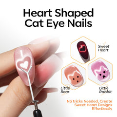 Modelones Cat Eye Magnet Set heart design tool creates charming heart patterns