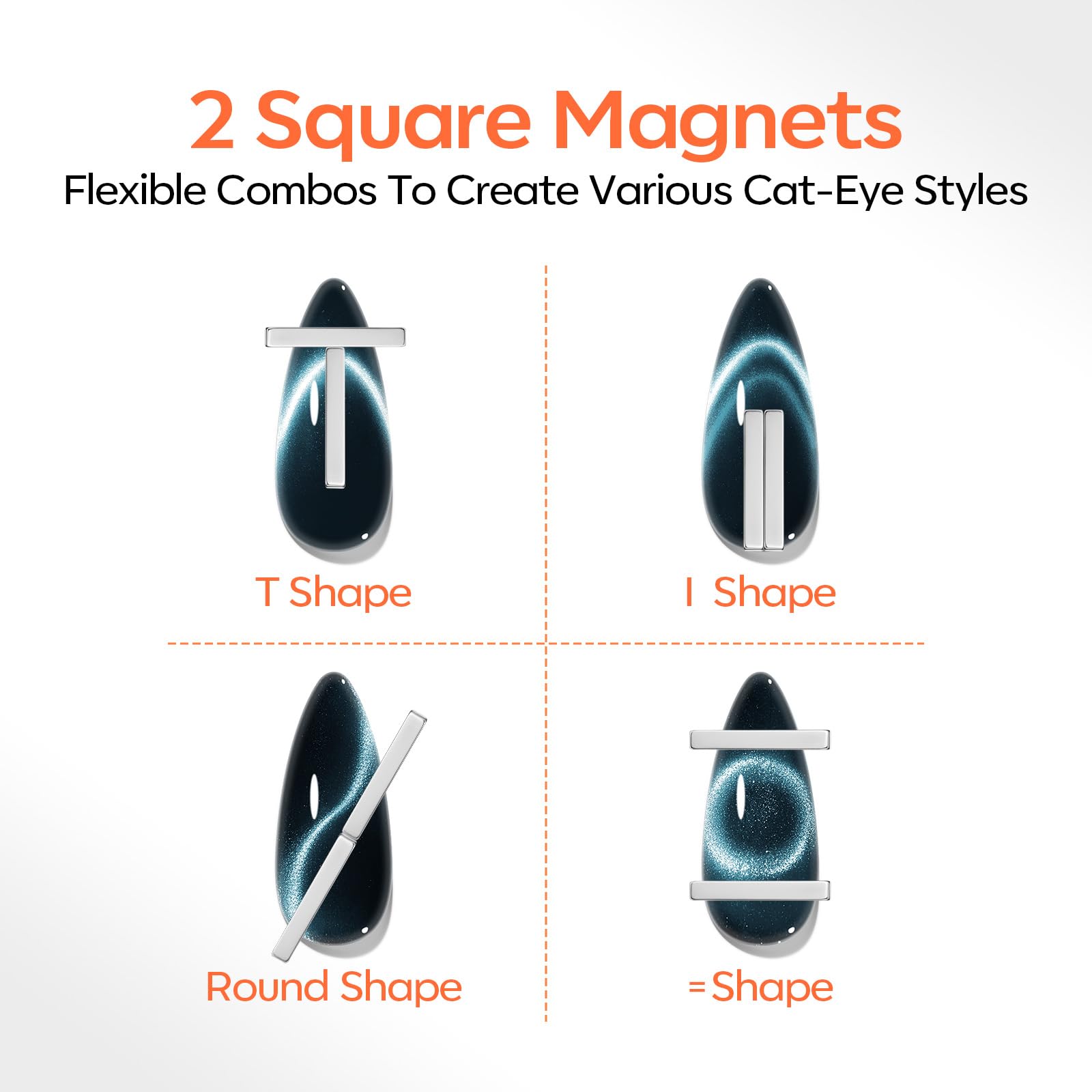 Modelones Cat Eye Magnet Set square magnet creates crisp square effects