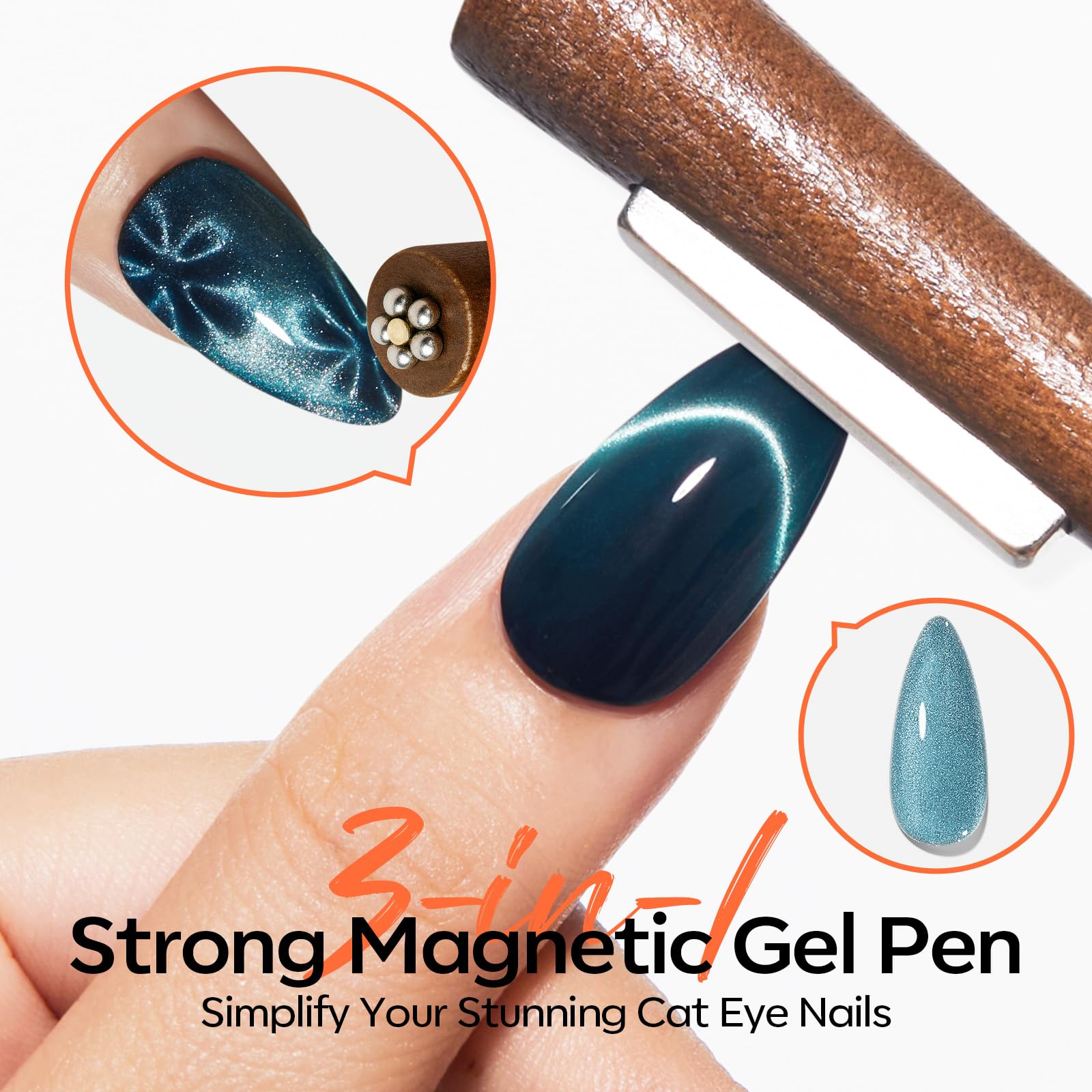 Modelones Cat Eye Magnet Set wand enables precise designs at home or studio
