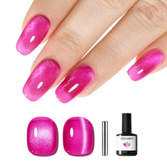 Modelones cat-eye pink glitter bottle close-up showing premium shimmer