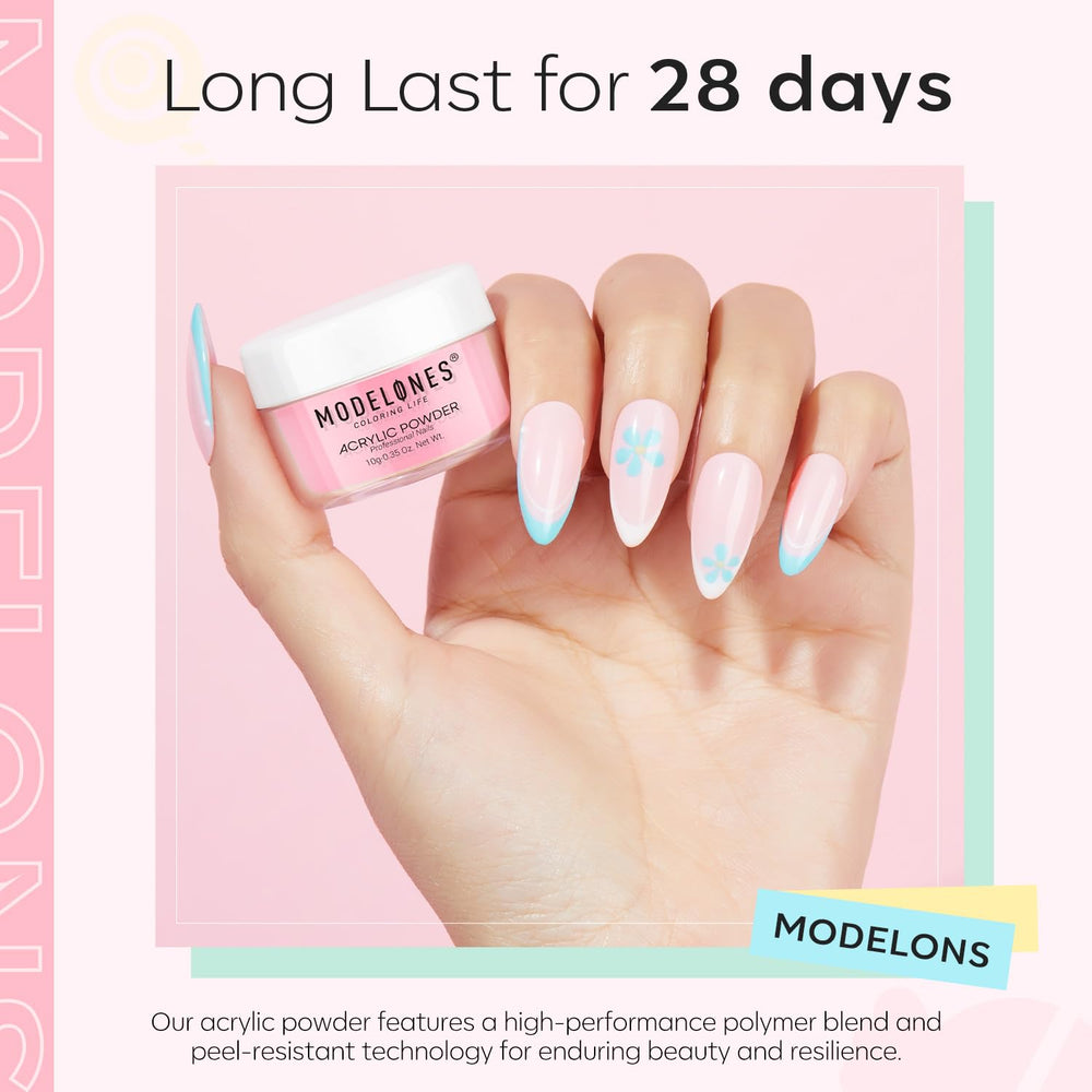 Modelones chip-resistant powder for long-lasting manicure.