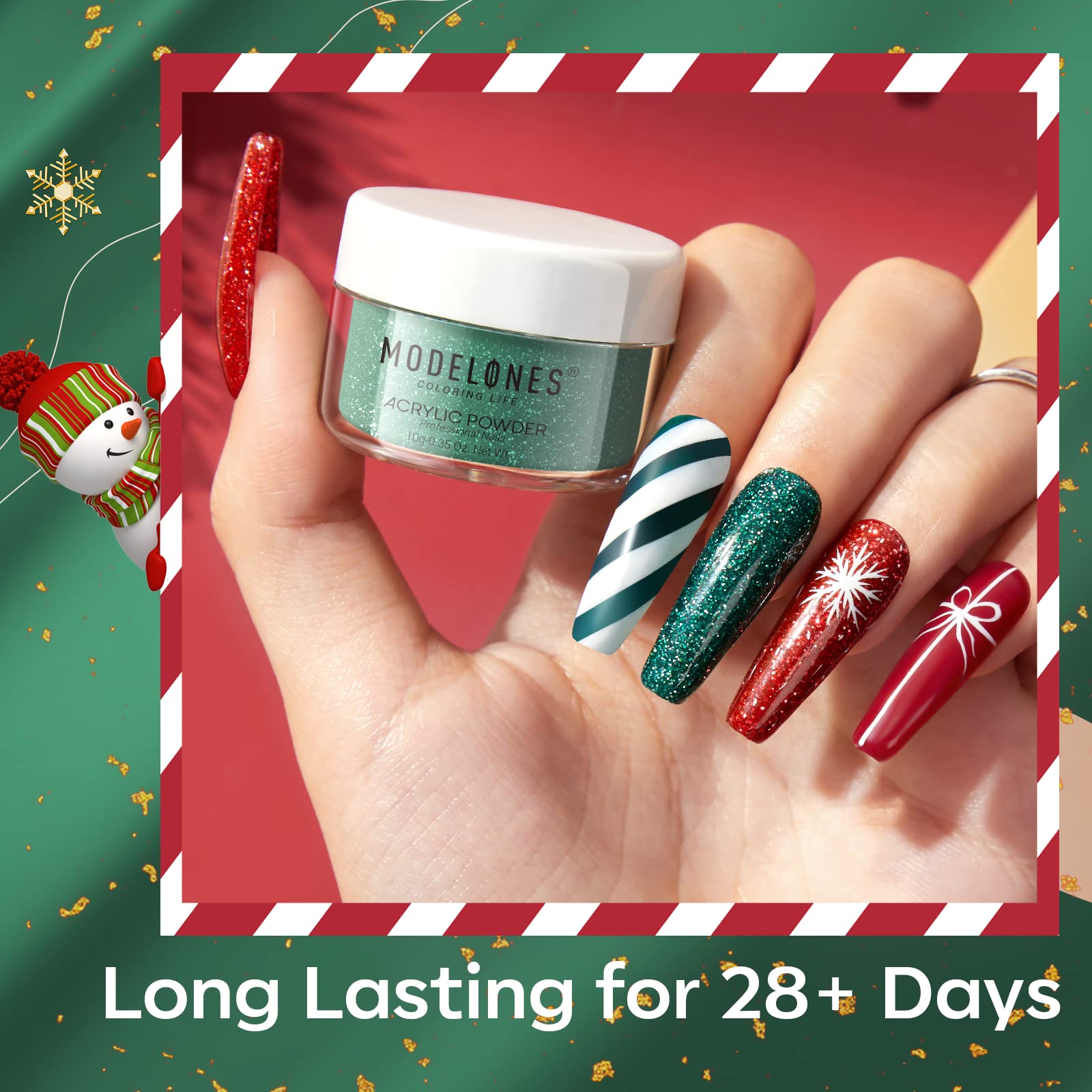 Modelones chip-resistant formula helps colors stay vivid without lamp curing.