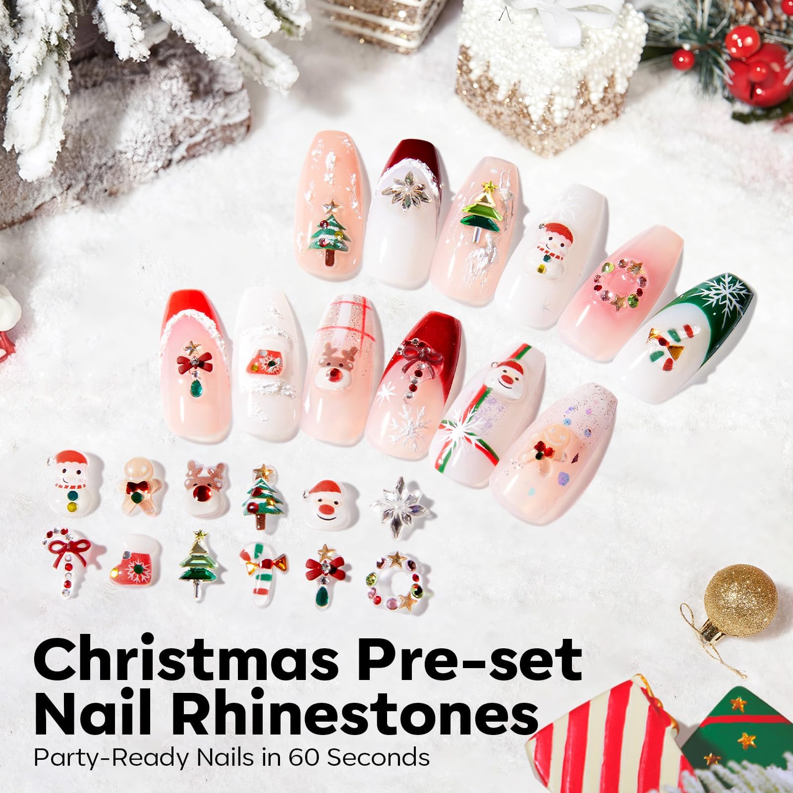 Modelones reindeer nail charm adds whimsical holiday flair for nails
