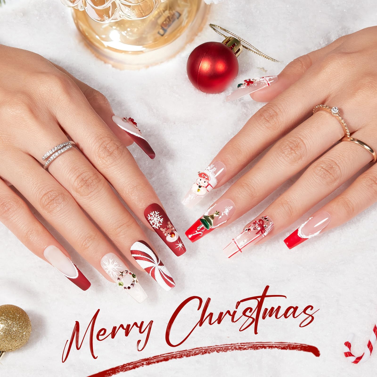 Modelones snowman nail charm creates an adorable winter manicure