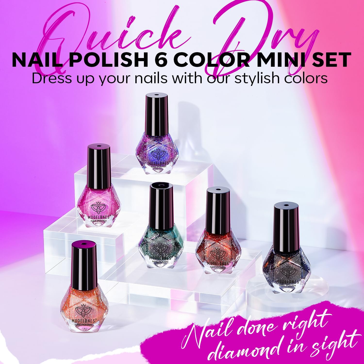 modelones Galactic Pink nail polish for playful, long-lasting color