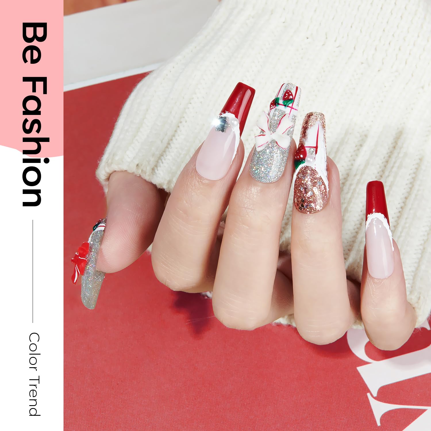 Modelones christmas red gel nail polish bottle for vibrant nails