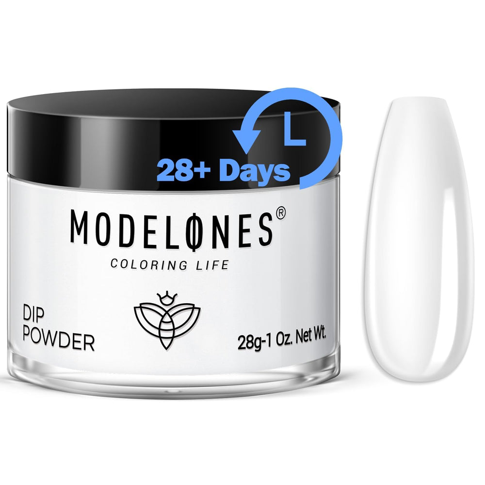 Modelones clear dip powder bottle ready for quick, long-lasting manicure at home.