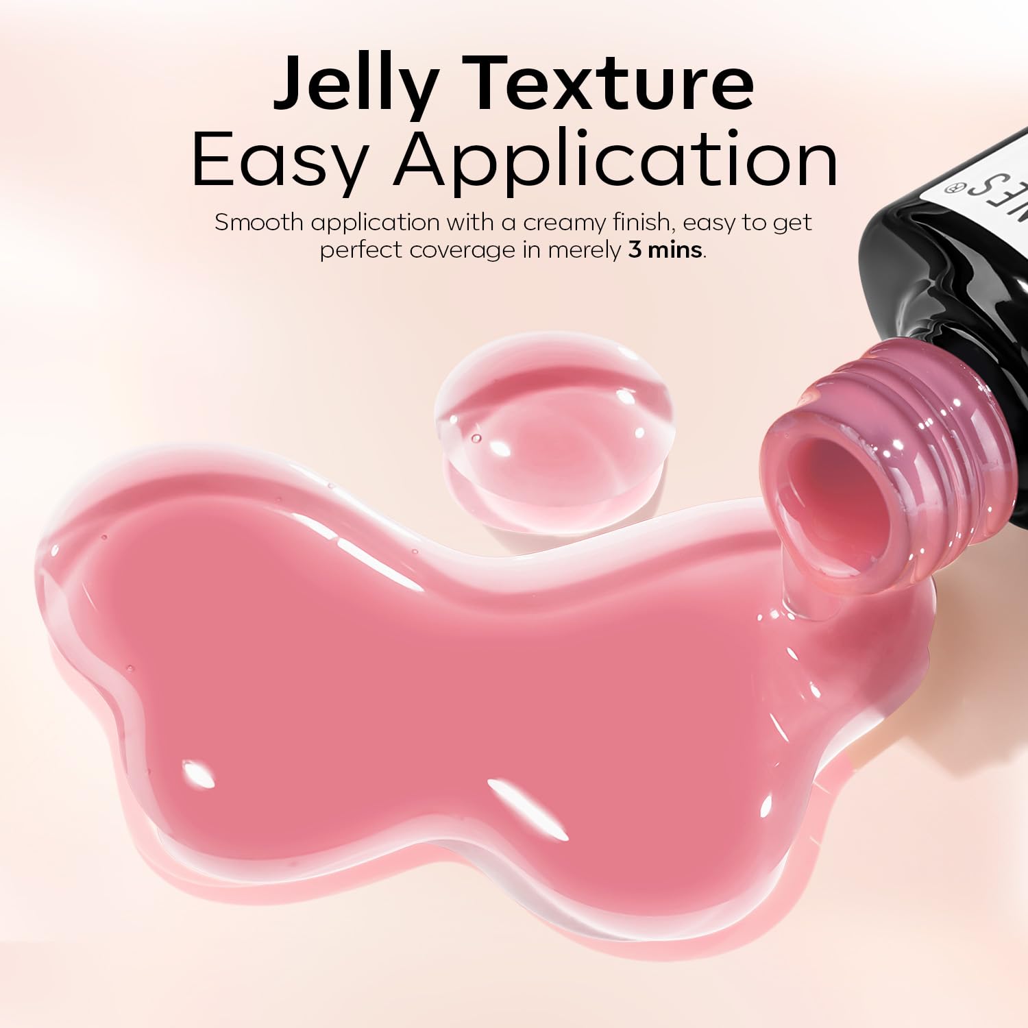 Modelones clear jelly nail polish enhances natural nail look with translucent shimmer.
