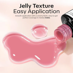 Modelones clear jelly nail polish enhances natural nail look with translucent shimmer.
