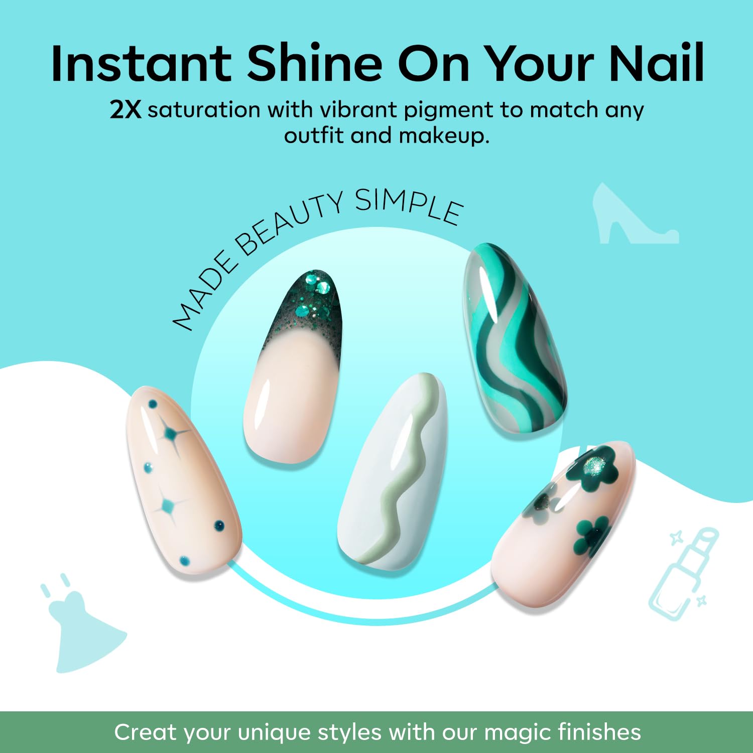 Modelones color swatches display the six-color gel polish range for shade matching.