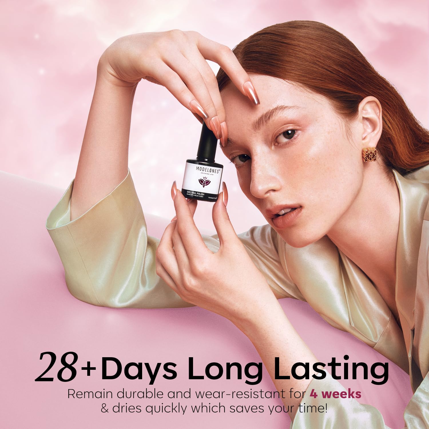 Modelones color window design gel polish for easy shade selection.