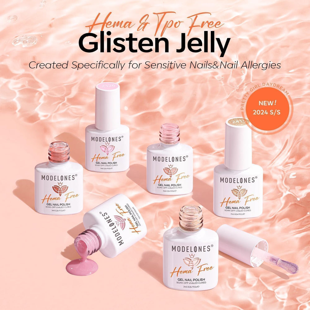 Modelones cured nails with top coat for glossy, durable finish