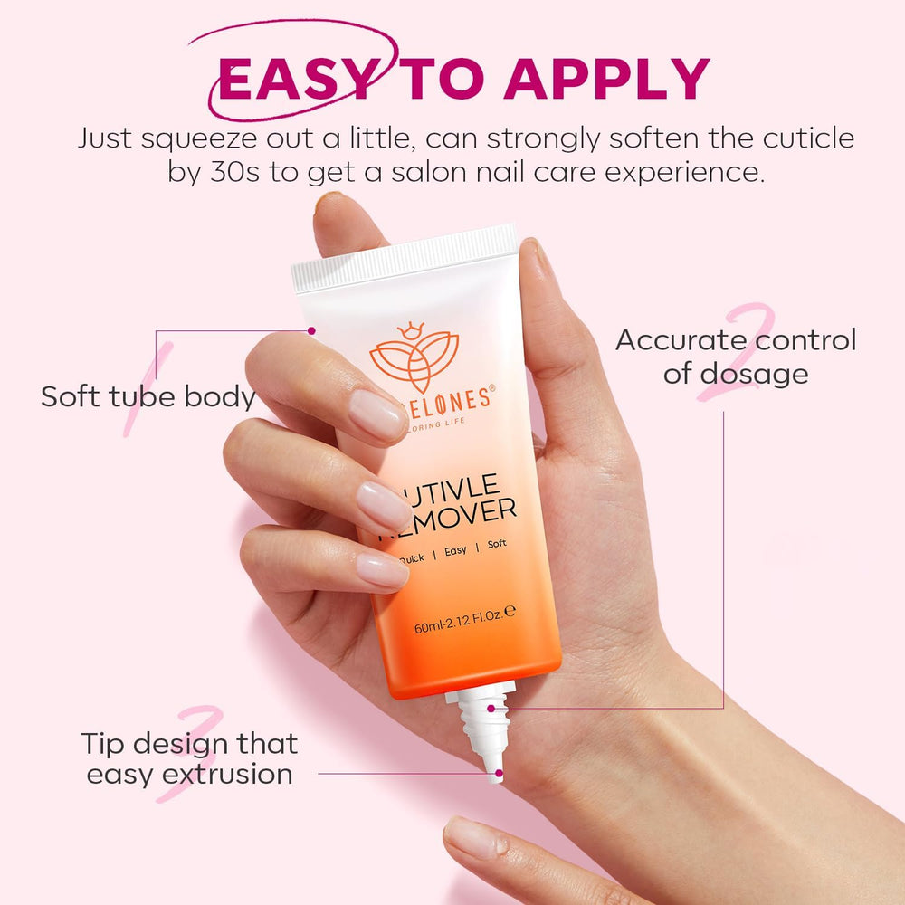 Modelones Cuticle Remover Cream close-up highlights rose fragrance and nourishing formula.