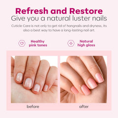 Modelones Cuticle Remover Liquid application shows quick prep before shaping nails.