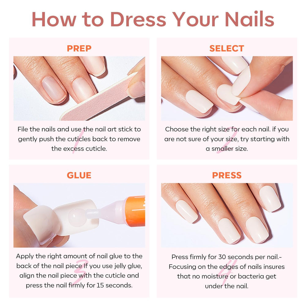 Modelones cuticle stick for prep before press-on nails application