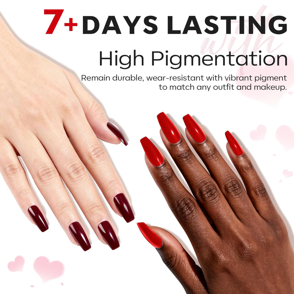 Modelones deep red cat-eye polish for sophisticated looks.