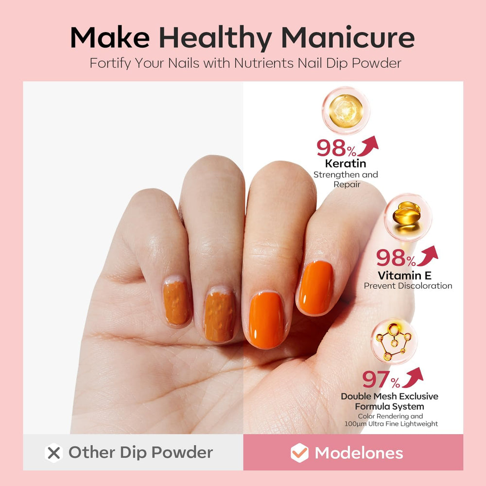 Modelones top coat delivers a glossy, long-lasting shine.