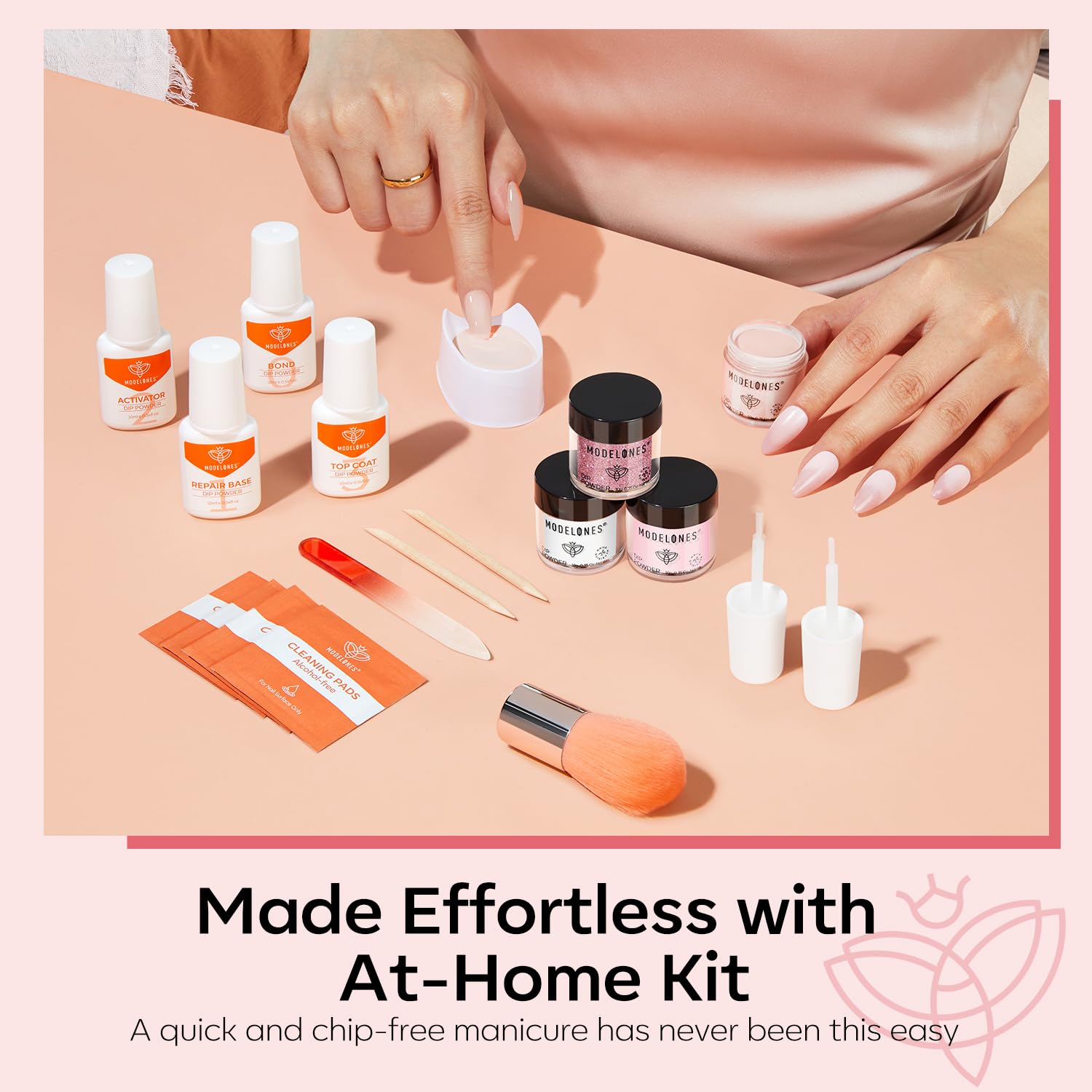 Modelones dip liquid set with bond, base, activator, top coat.