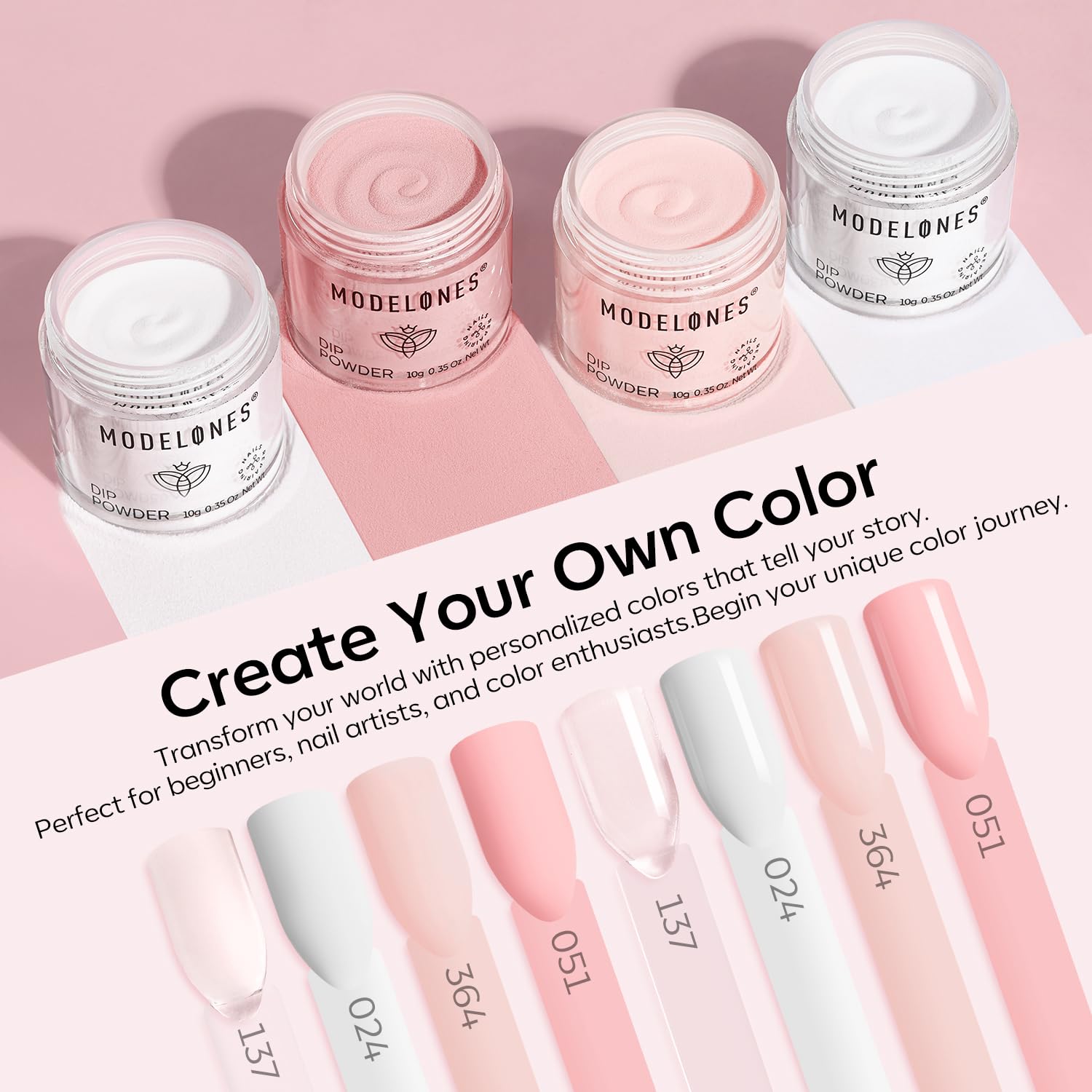 Modelones dip powder clear shade for versatile French nails