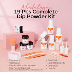 Modelones dip powder light pink shade for a soft manicure