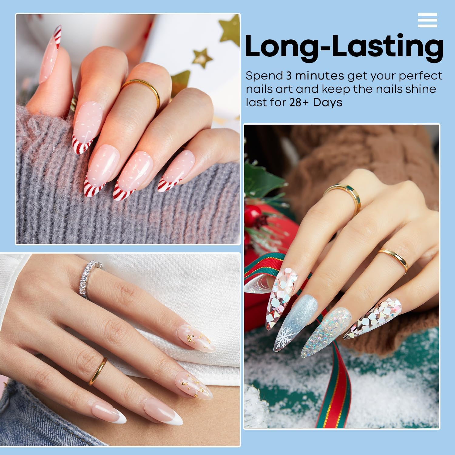 Modelones dipping powder collection swatch showing natural color and shine.
