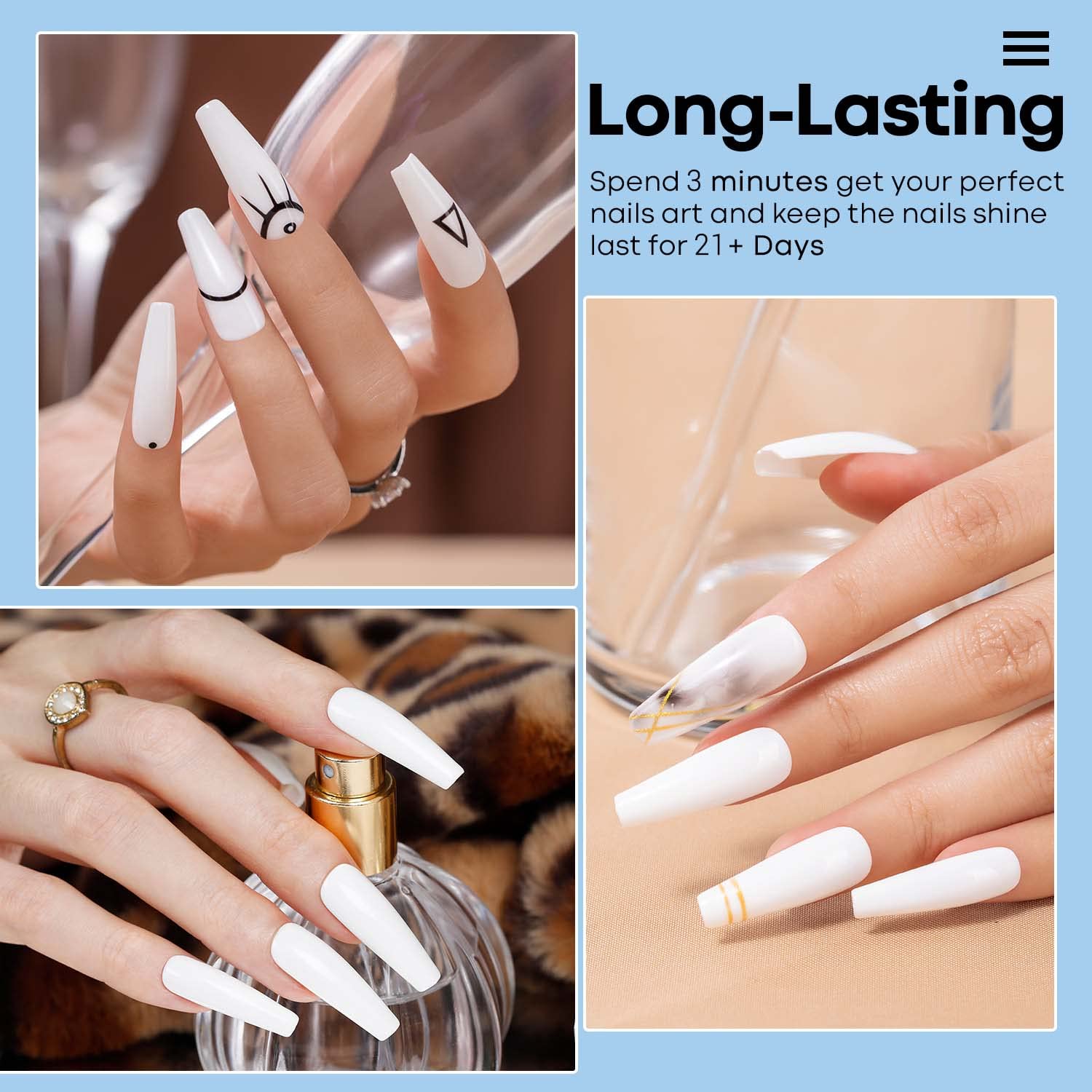Modelones white dip powder base coat applied for a smooth foundation at home.