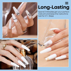 Modelones white dip powder base coat applied for a smooth foundation at home.