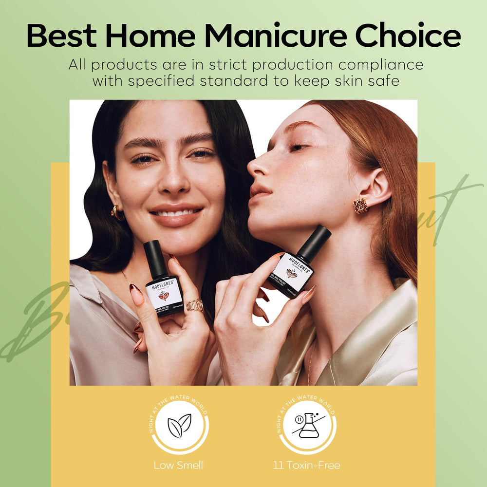 Modelones nail-art kit display featuring easy-apply gel formula.