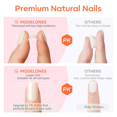 Modelones durable ABS nails for smudge-proof, reusable manicure.