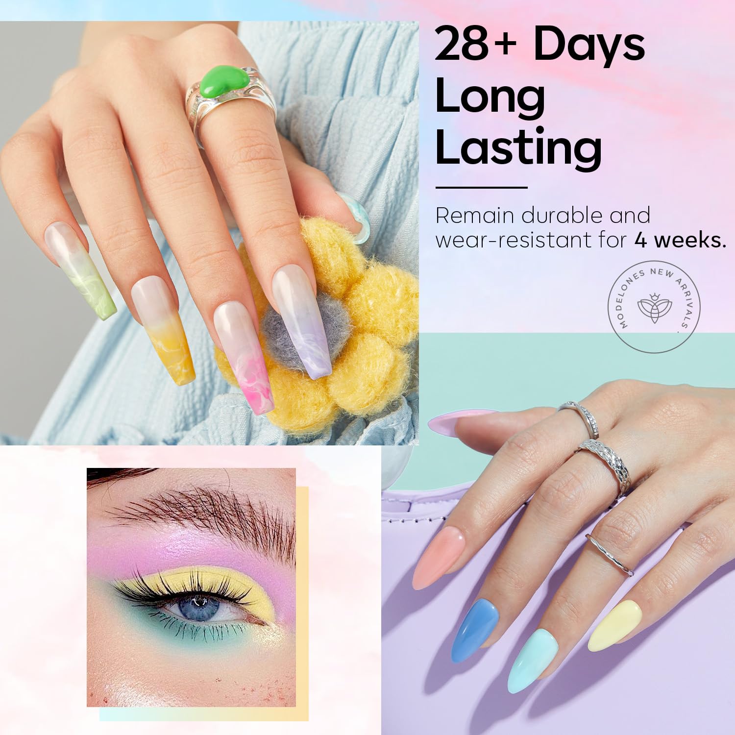 Modelones dual nail forms in 12 sizes for accurate nail shaping.