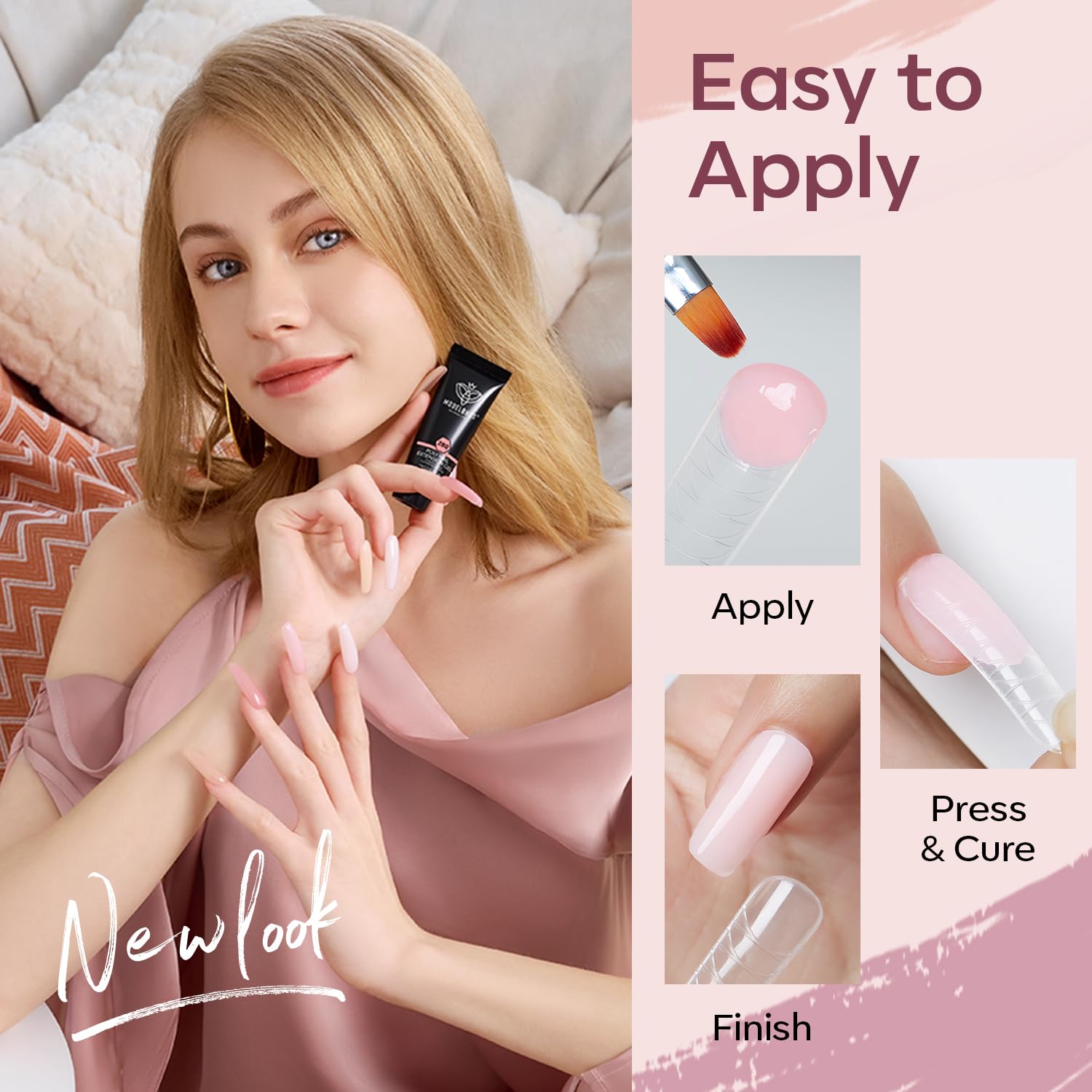 Modelones 48 dual nail forms in 12 sizes for customized extensions.