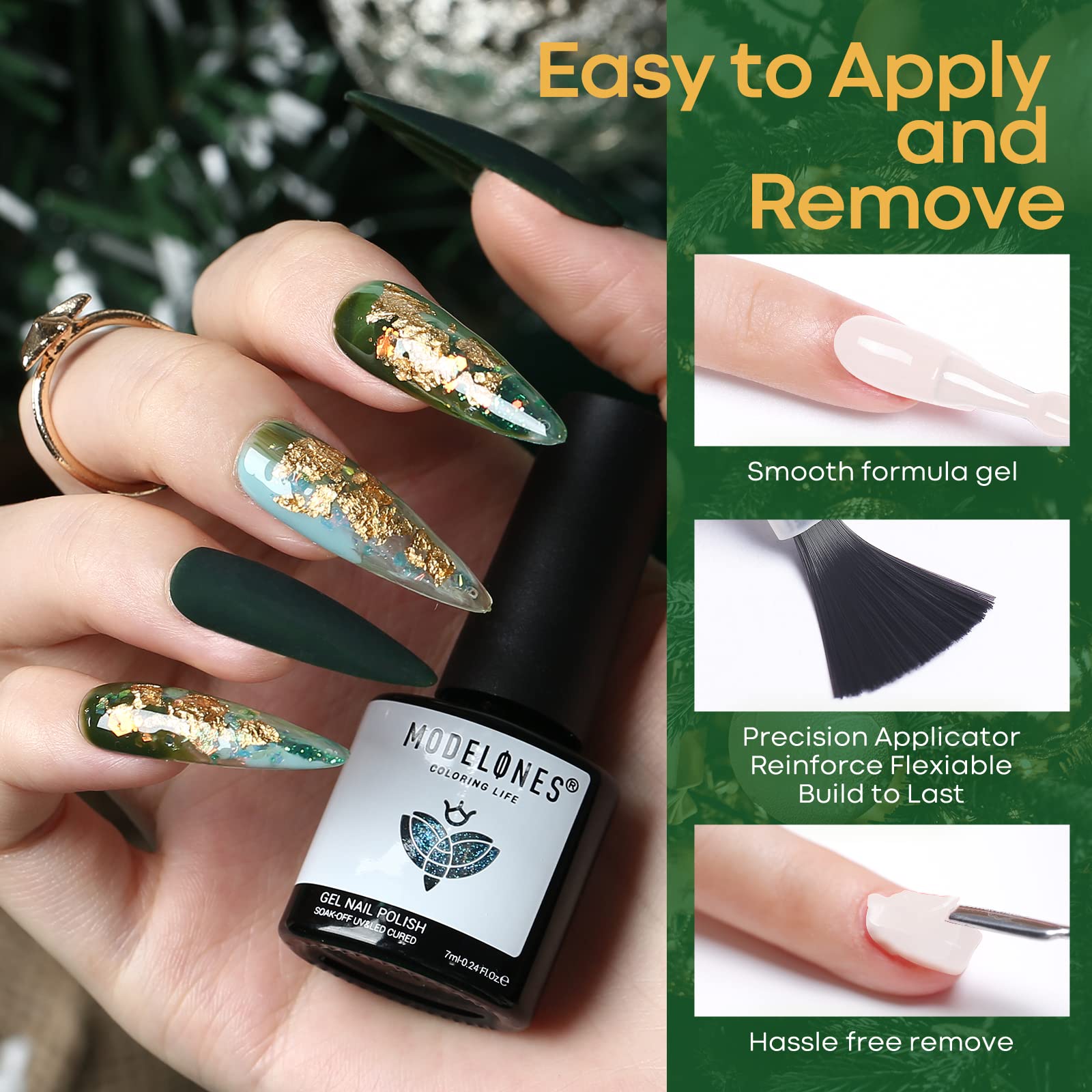 Modelones easy-application brush close-up for smooth, quick gel polish application.