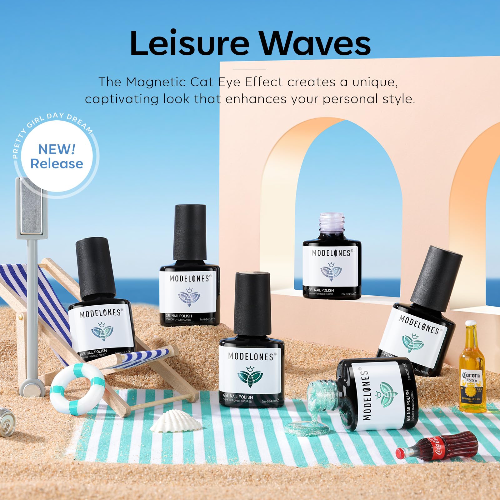 Modelones gel polish with smooth brush enables quick even self-leveling results
