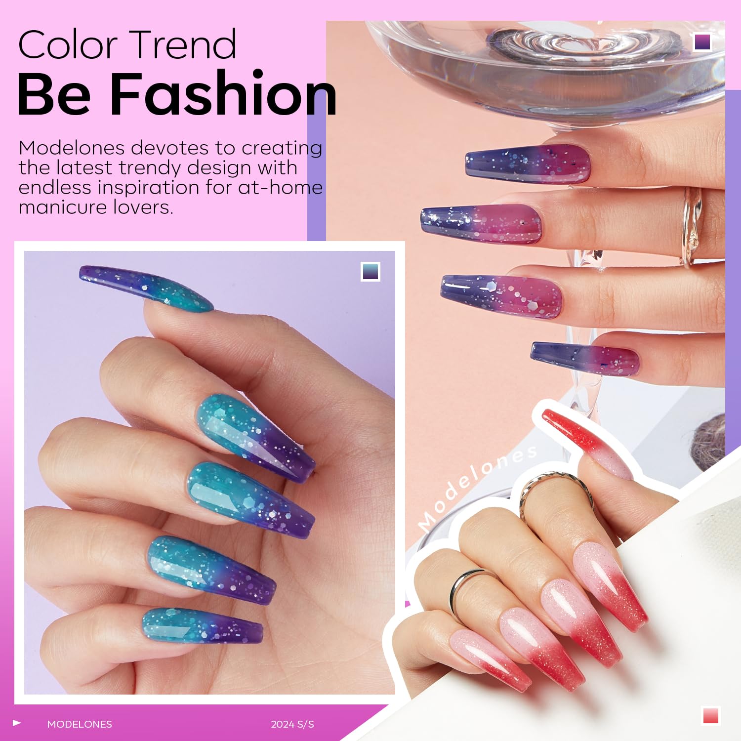 Modelones easy-application brush for smooth, even gel polish coverage