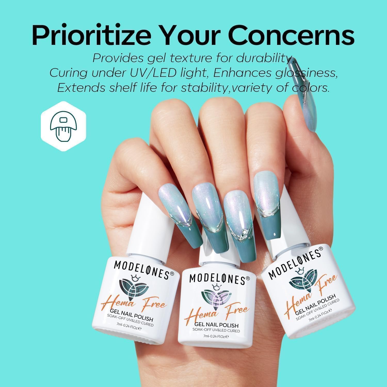 Modelones easy-apply gel brush ensures smooth coats