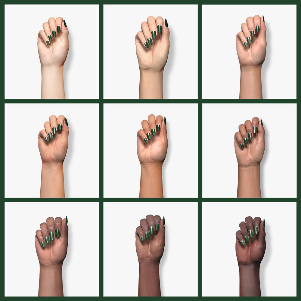 Modelones Easy-Glide brush delivers quick, even coverage on nails.