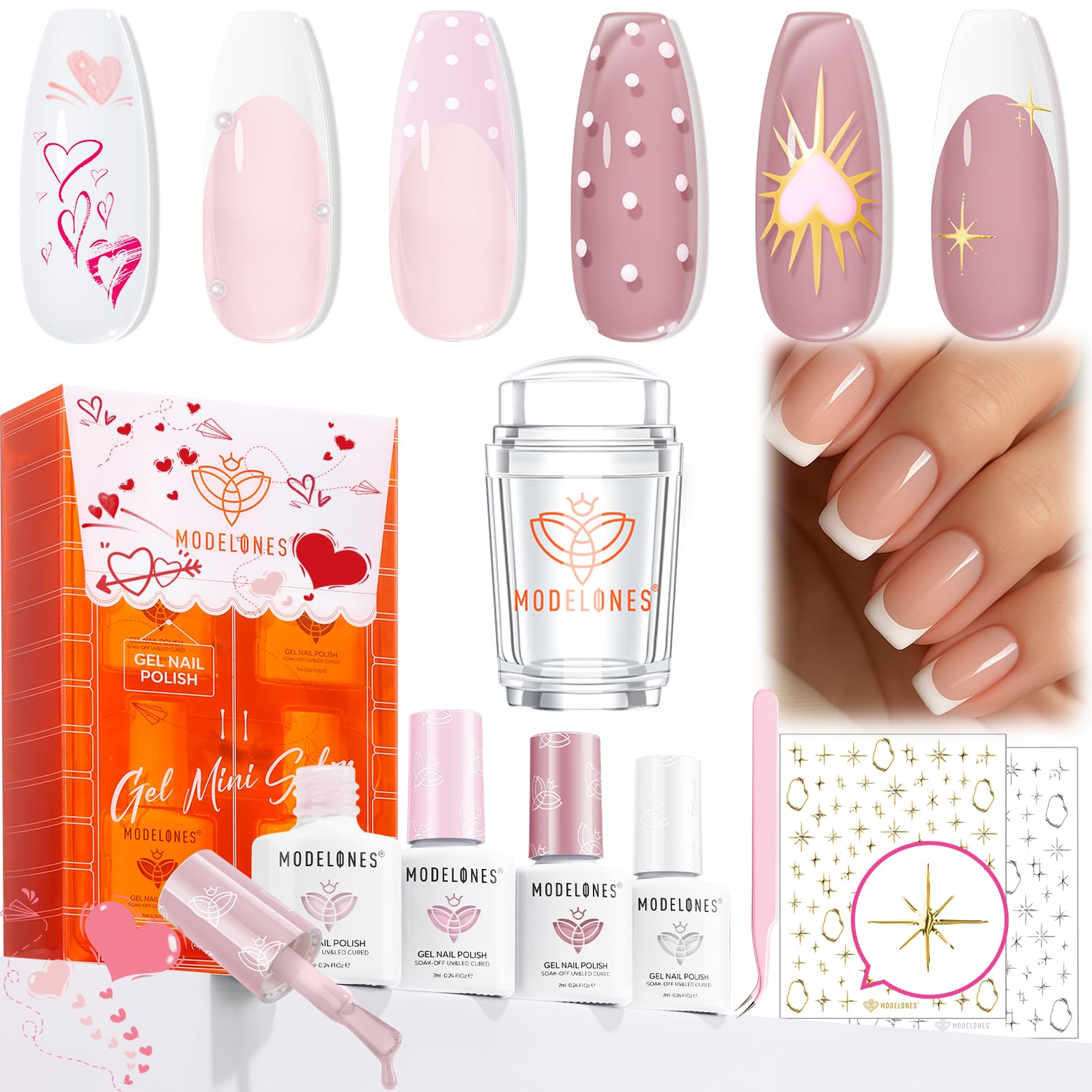 Modelones French manicure kit cover showing a compact home set for easy at-home nail art