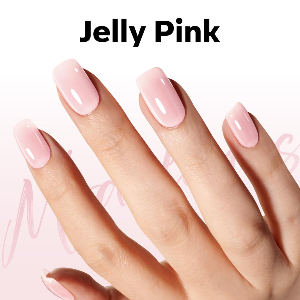Modelones French tip base colors on nails for modern, clean elegance.
