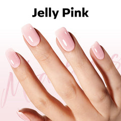 Modelones French tip base colors on nails for modern, clean elegance.
