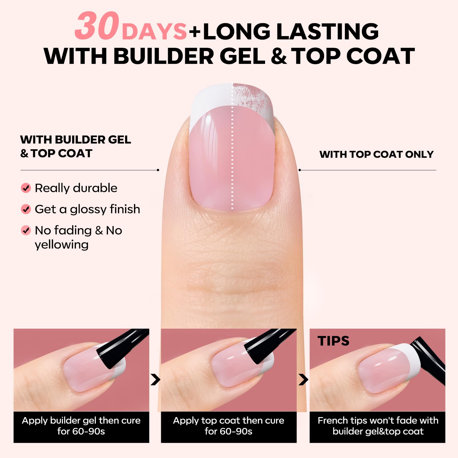 Modelones natural short brown French-tip press-ons for versatile occasions.