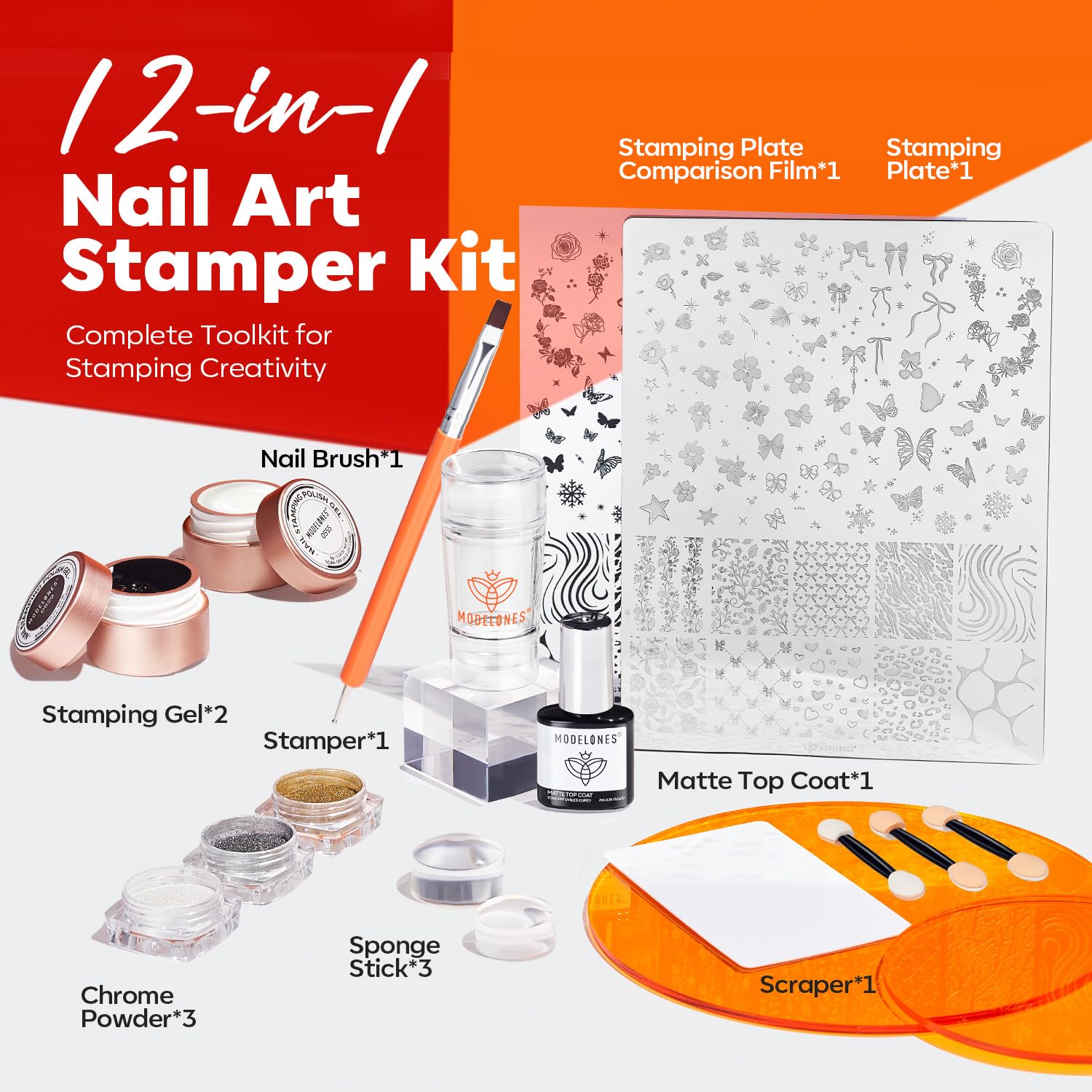 Modelones french-tip-stamper with replacement heads captures precise French manicures