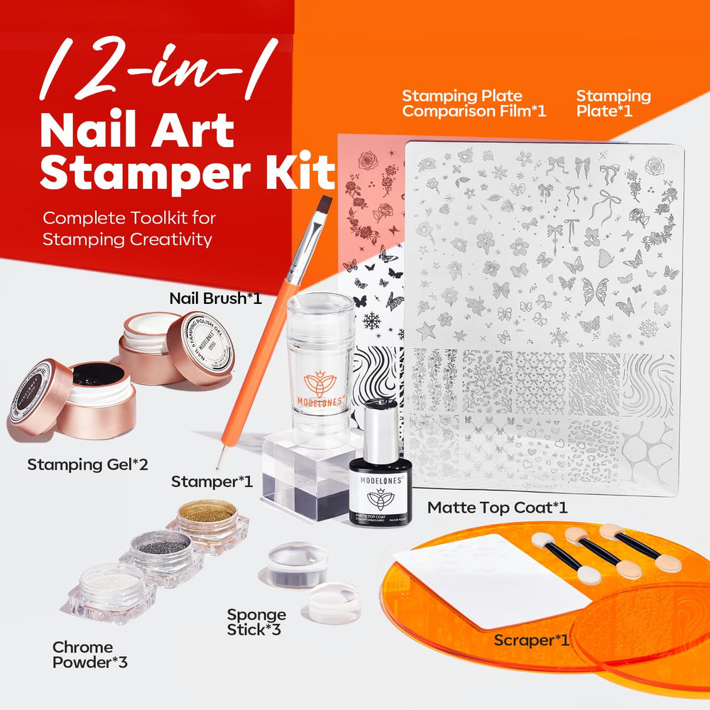 Modelones french-tip-stamper with replacement heads captures precise French manicures